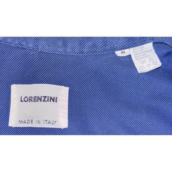 Lorenzini‎ Blue Button Up Dress Shirt 100% Cotton Made In Italy Size 41 - Picture 5 of 10